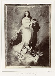 Fotoreproductie van een schilderij door Bartolomé Esteban Murillo, voorstellend de Onbevlekte Ontvangenis van Maria