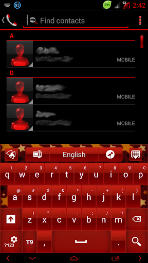 Red Star GO Keyboard theme