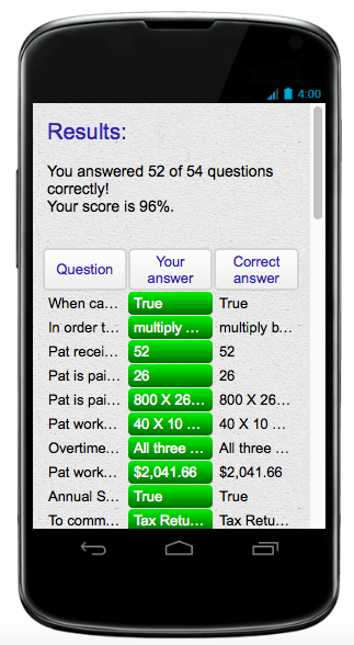 Android application EZ MORTGAGE MATH NMLS  QUIZ screenshort