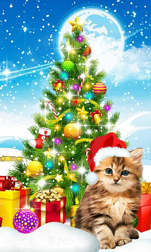 Winter kitty live wallpaper