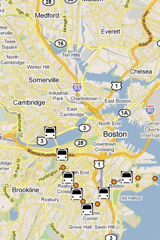 MBTA Bus Tracker Pro Screen 2