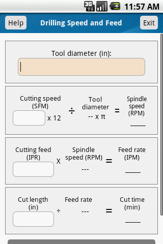 Drilling Speed and Feed Calc