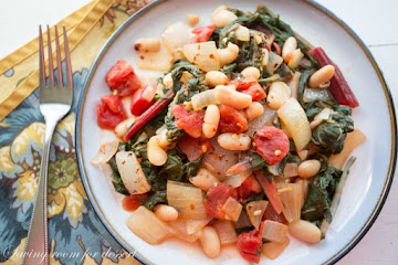Swiss Chard & White Bean Stew with Onions & Tomatoes
