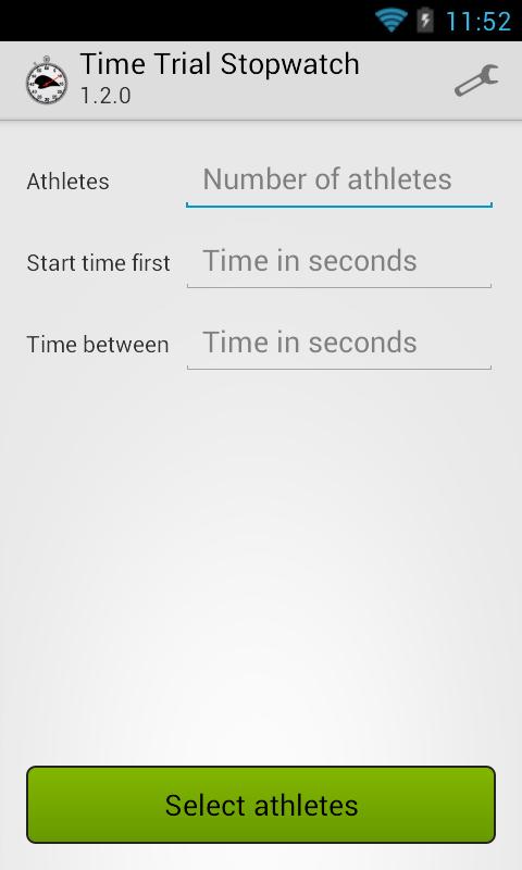 Time Trial Stopwatch Screen 1