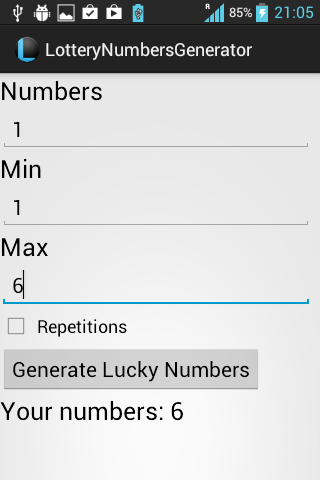 Lucky Lottery Number Generator