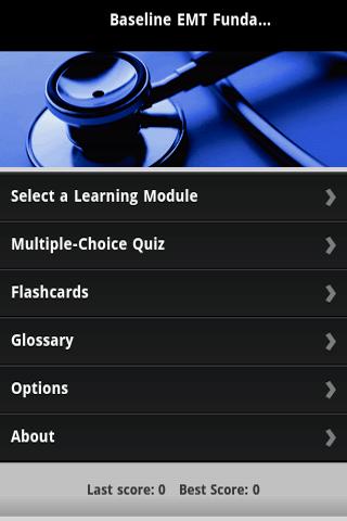 Android application EMT-Basic Guide &amp; Quiz screenshort