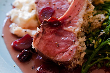Roasted Rack of Lamb & Rhubard Cherry Gastrique