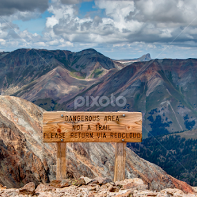Sign between Sunshine & Redcloud Peaks by Max Moorman - Artistic Objects Signs