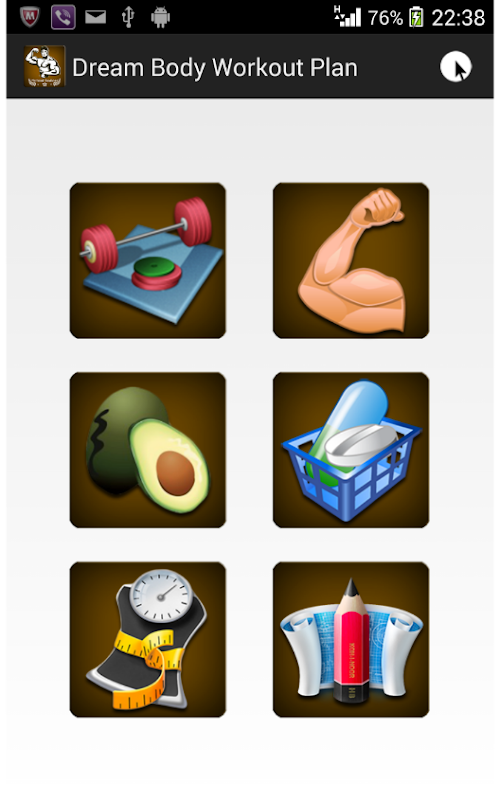 Android application Dream Body Workout Plan Pro screenshort