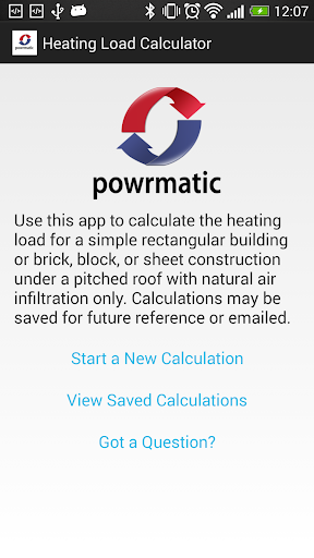 Powrmatic Heat Load Calculator