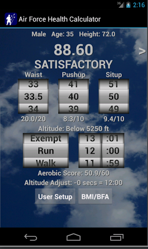 【免費健康App】Air Force Health PT Test Calc-APP點子