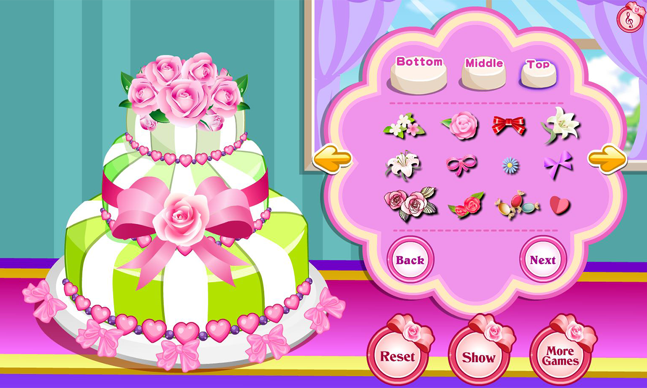 Android application Rose Wedding Cake Game screenshort