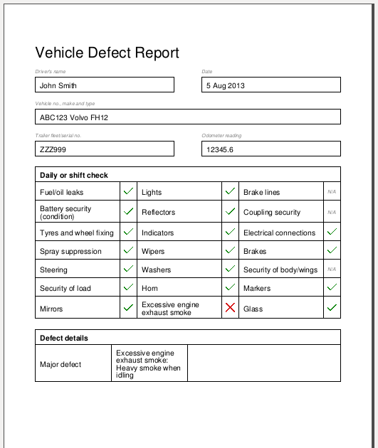 Hgv Inspectin Sheet Ireland Template / 14+ Inspection ...