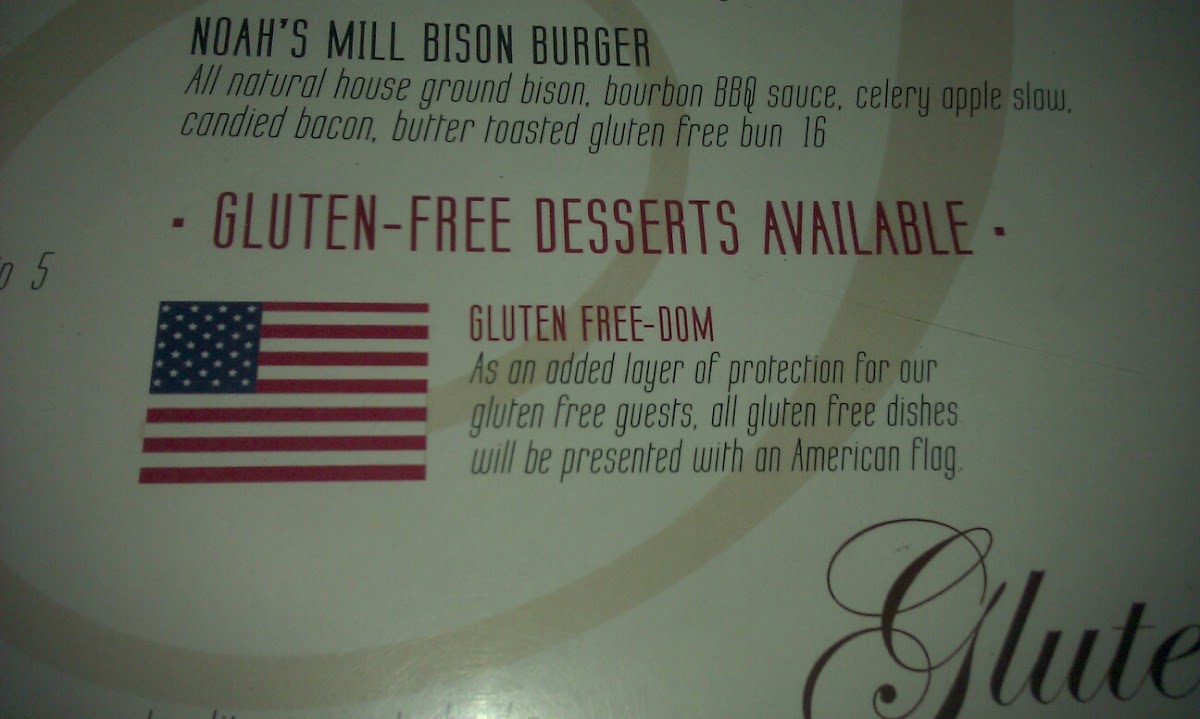 all GF items come with a flag to make sure the correct dish is served!
