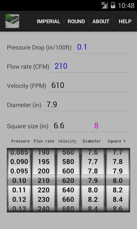Ductulator Screen 2