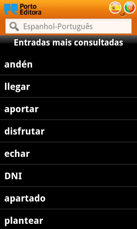 Dicionário Espanhol-Português Screen 2
