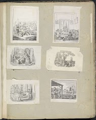 Albumblad met diverse voorstellingen