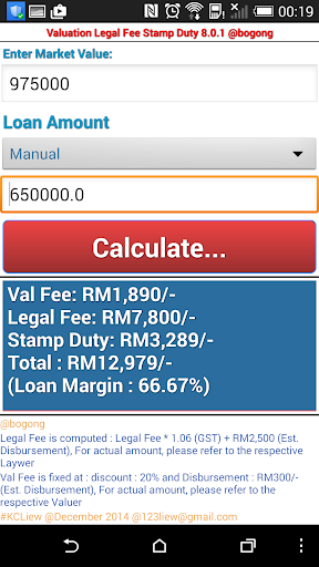 LKC Legal Fee Stamp Duty MOT