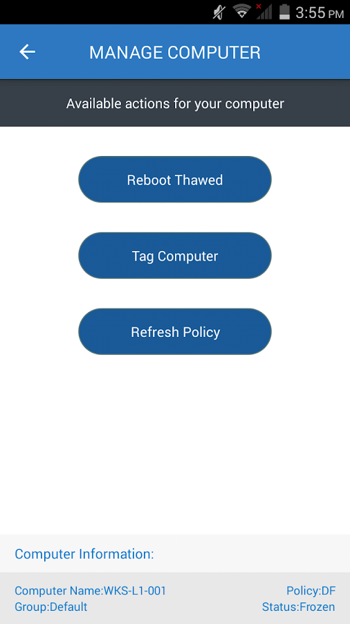 Deep Freeze Administrator screenshot