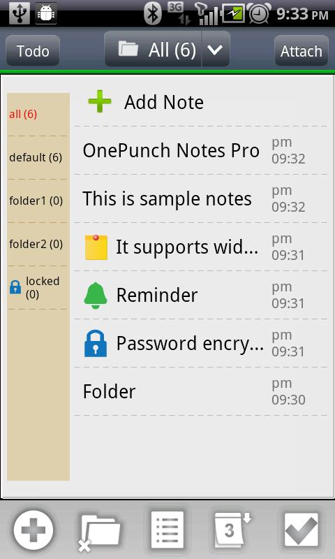 Android application OnePunch Notes Pro screenshort