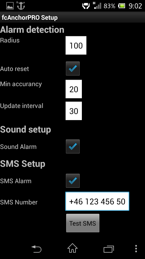 Anchor watch / Geofence PRO Screen 3