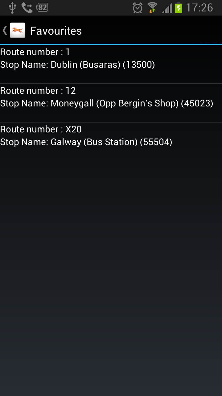 Bus Eireann Times Screen 2