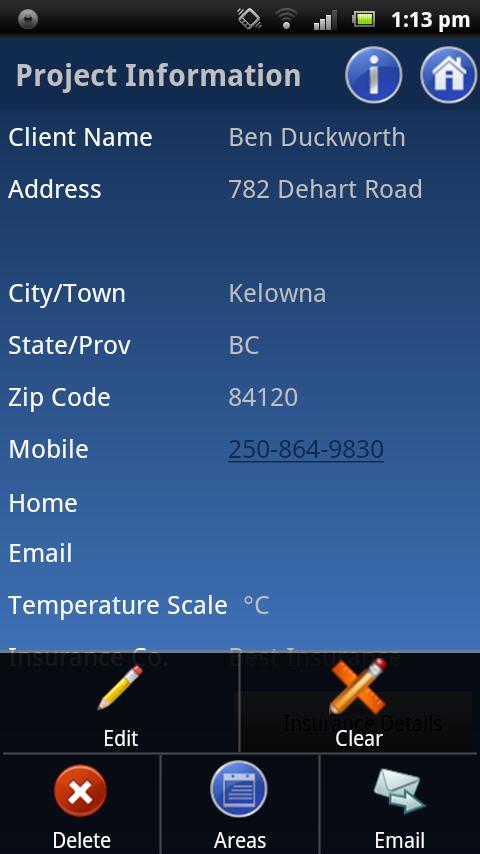 Android application Water Damage Drying Log 2.1 screenshort