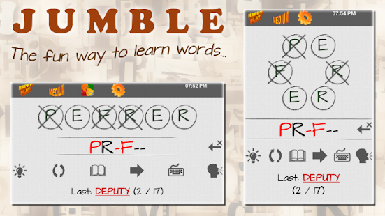 Android application JUMBLE Pro Anagram Word Puzzle screenshot