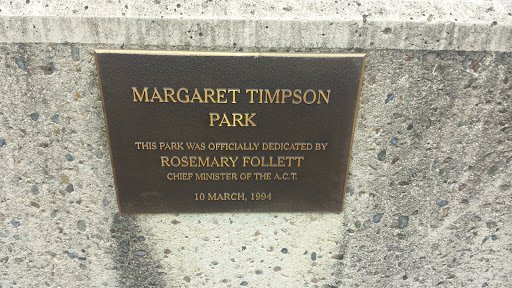 Margaret Timpson Park Opening Plaque