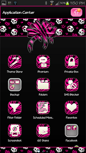 download GO SMS - Hot Pink Zebra Skull free