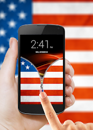 US Flag Zipper Lock Screen poster 7