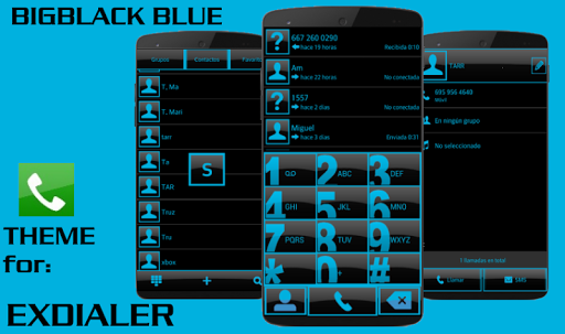 ExDialer Theme BIG BLACK Blue