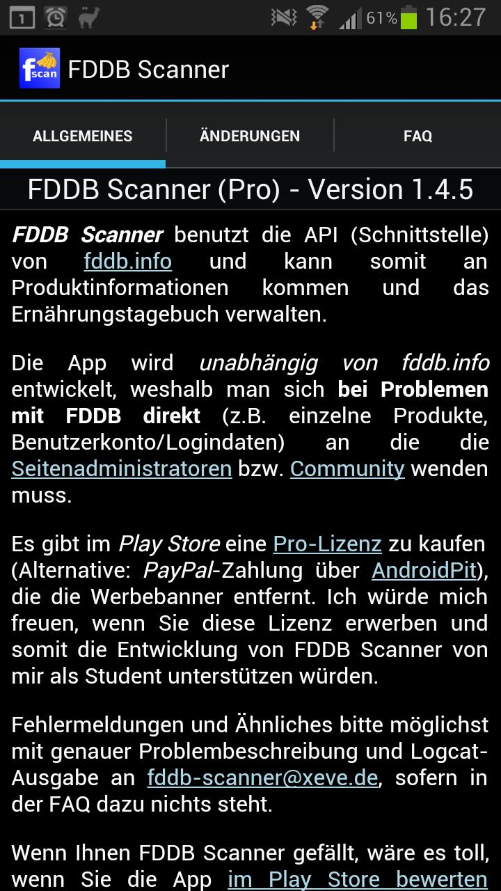 FDDB Scanner Pro-Lizenz Screen 2