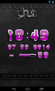 Dragon Clock Widget pink - náhled