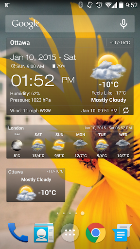 天气和时钟部件的Android