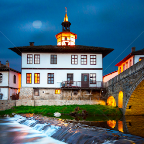 Night view of city clock by MIhail Syarov - City,  Street & Park Night