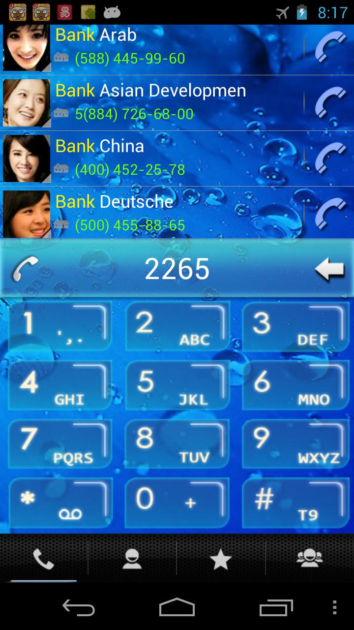 RocketDial Water Theme Screen 1