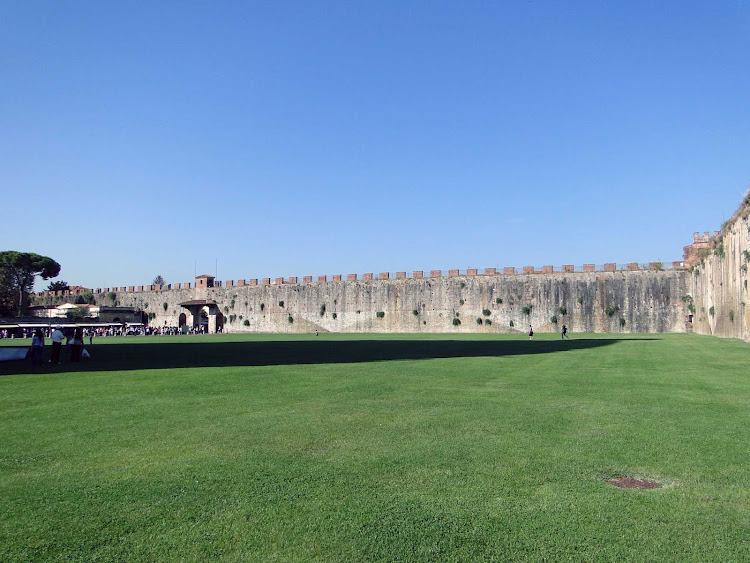 The medieval walls of Pisa, Italy.