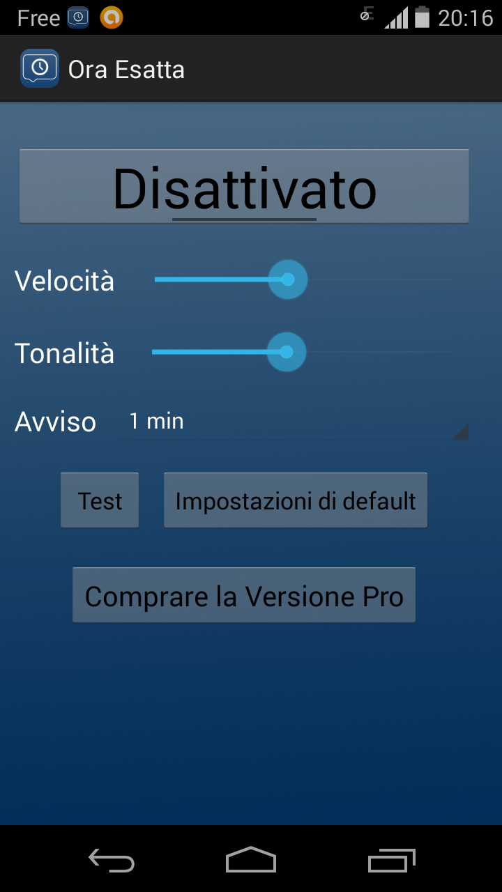 Android application Talking Clock PRO screenshort