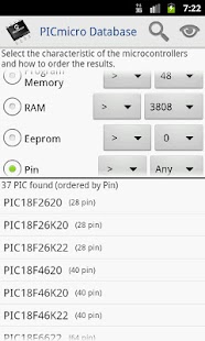 PICmicro Database - screenshot thumbnail