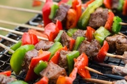 Beef Kabobs with Parmesan Orzo