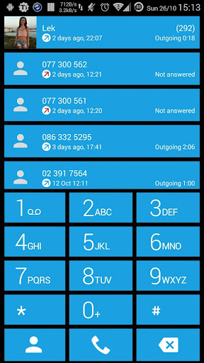 Dialer theme Cards Cyan