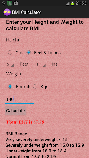 BMI Calculator