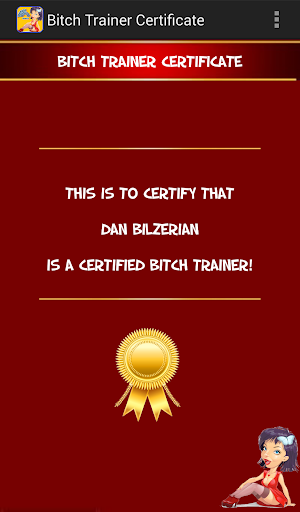 Bitch Detector Certificate