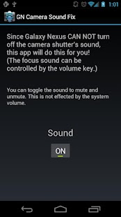 Galaxy Nexus Camera Sound Fix