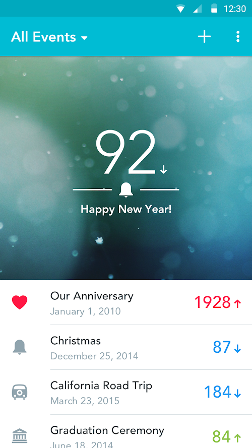 Android application Dreamdays Count down to events screenshort