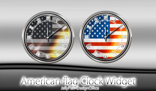 アメリカ国旗の時計ウィジェット