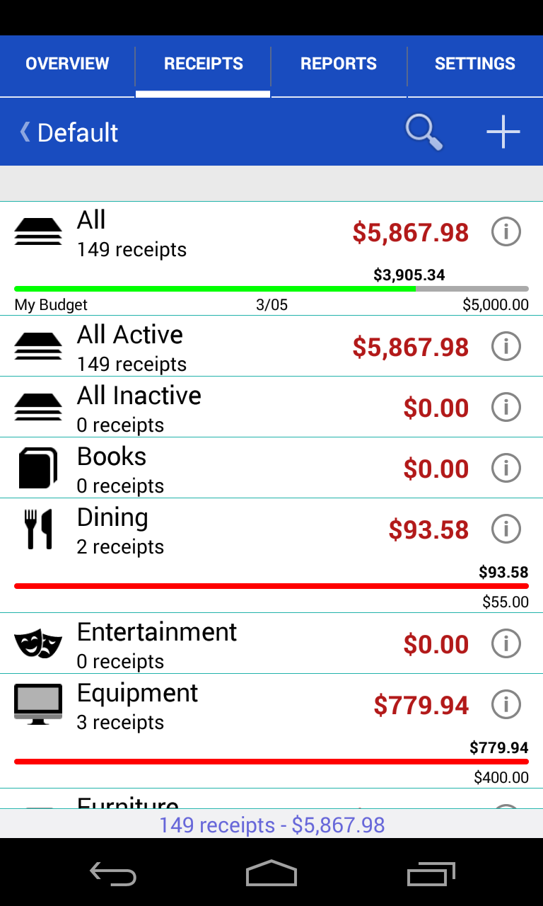 Receipts Pro - Expense Tracker Screen 2