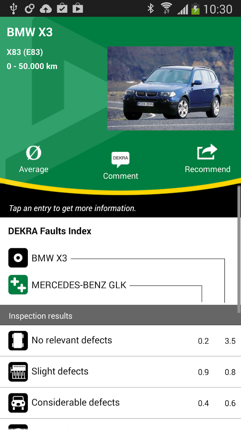 DEKRA Used Car Report Screen 3