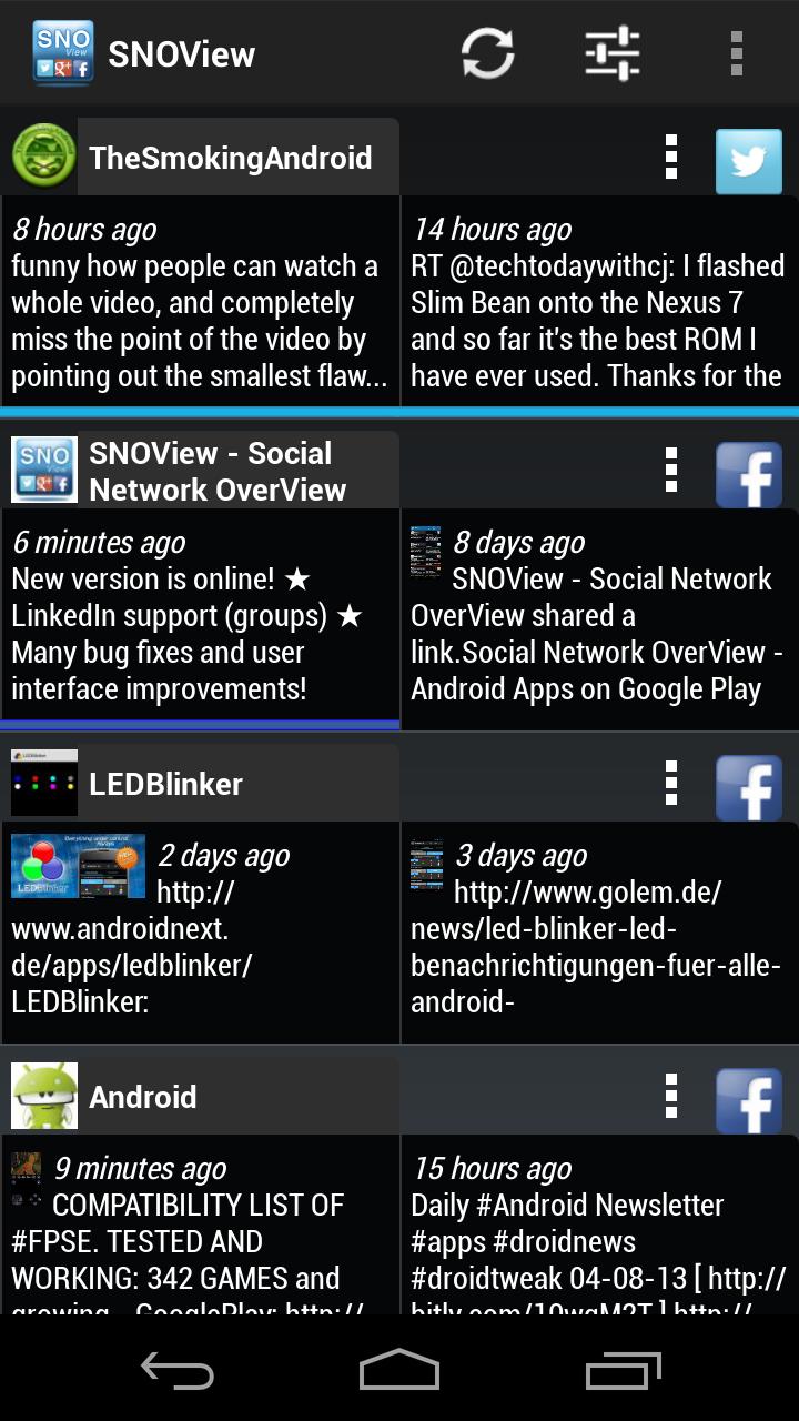 Android application Social Network OverView screenshort